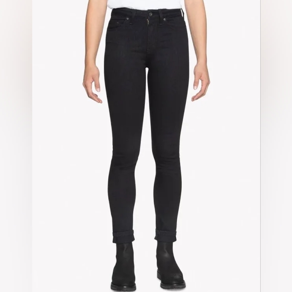 Nwt! Naked & Famous Crop Skinny Power Stretch Jeans, Black
